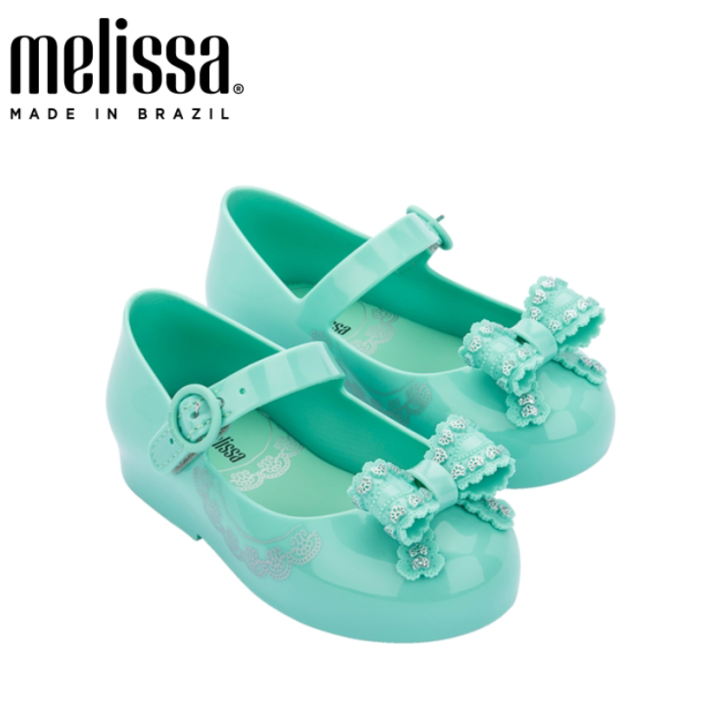 ready-stock-newmelissa-เมลิสสามินิรองเท้าลูกไม้โบว์สาวเด็กเด็กอ่อนแต่เพียงผู้เดียวลื่นรองเท้าแตะเจ้าหญิง