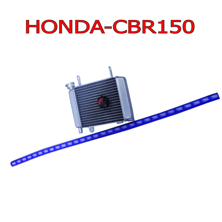 HOT10 หม้อน้ำ CBR+สายหม้อน้ำสนามสีฟ้าแบบตรงยาว 1 เมตร สำหรับ HONDA-SONIC125=DASH=LS งานเทพเทพ