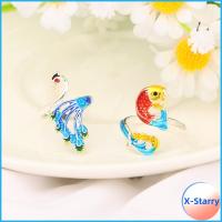 สวมนิ้วเครื่องประดับ X-STARRY ตะขอเย็บปลอกด้ายเส้นนำถั่วแหวนถักแหวนปรับขนาดได้ห่วงถักอุปกรณ์เย็บผ้า