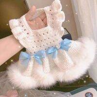 White Sweater Skirt Dog Pet Clothing Princess Dress Dogs Clothes Cat Small Cute Autumn Winter White Fashion Boy Yorkshire Clothing Shoes Accessories C