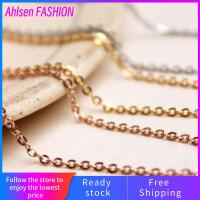 AHLSEN สร้อยโชคเกอร์แบบโซ่โลหะสีเงิน1.3มม./1.6มม./2มม./3มม./4มม. สายสร้อย Kalung Baja Tahan Karat สุดเท่