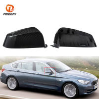 POSSBAY Car Front Door Mirror Caps Carbon Pattern Look Rear View Mirror Covers for BMW 5-Series E60 LCI Sedan 2007-2010 Facelift