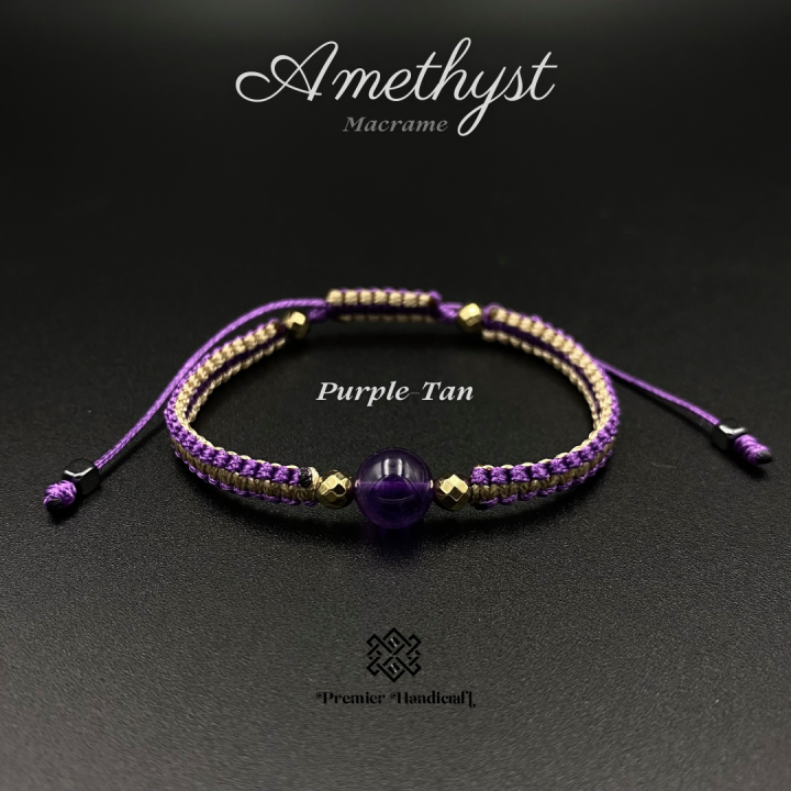 amethyst-macrame-สร้อยข้อมือหินนำโชคเชือกถัก-กำไลข้อมือหินนำโชคเชือกถัก-ชำระล้าง-ตื่นตัว-หยั่งรู้-handmade-stone-bracelet-เชือกถักข้อมือหินมงคล