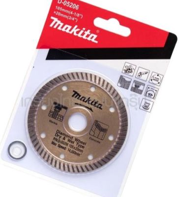 Makita Accessories Daimond Wheel ใบตัดเพชร ขนาด4นิ้ว ตัดแห้ง/เปียก ยี่ห้อ Makita Made in Japan รุ่น D-05206 จากตัวแทนจำหน่ายอย่างเป็นทางการ