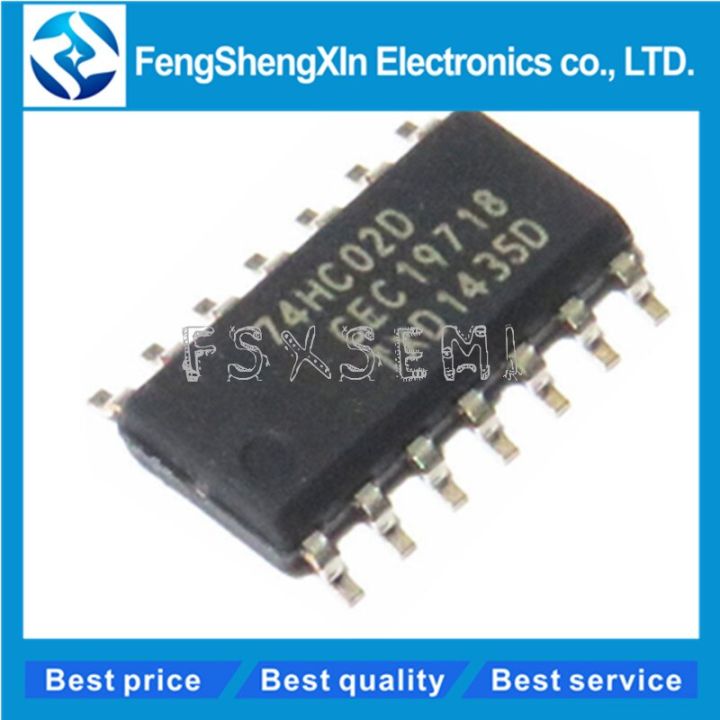 100pcs/lot 100% New original 74HC02D 74HC02 HC02 SOP-14 Logic Chip IC NOT Gate CMOS