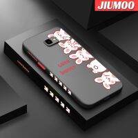 JIUMOO เคสปลอกสำหรับ Samsung กาแล็คซี่เคสมือถือ J4บวก2018 J4ขอบสี่เหลี่ยมด้านข้างบางลายกระต่ายน่ารักการ์ตูนแข็งมีน้ำค้างแข็งโปร่งใสกันกระแทกปลอกซิลิโคนคลุมทั้งหมดเคสนิ่มสำหรับป้องกันกล้อง