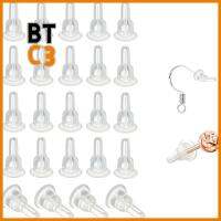 BTC3 100pcs ซิลิโคนทำจากซิลิโคน ต่างหูหลังต่างหู นุ่มนุ่มๆ 10x6mm หลังต่างหูใส อุปกรณ์เครื่องประดับอัญมณี ฝาครอบเต็มรูปแบบ แผ่นรองนิรภัย สำหรับต่างหูตะขอกระดุม