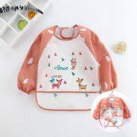 【CC】 Baby feeding bibs waterproof long sleeve burp cloth cute painting soft toddler