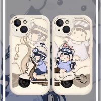 Cartoon Soft Casing iPhone 14 13 12 Xs max 6 6S 7 8 X XR 11promax 12promax 13promax ins Electromobile Couple Hole Anti-fall Protection Back Cover XPN 57