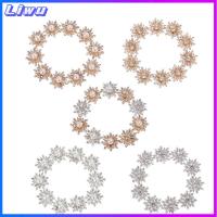 LIWU 10PCS 16MM DIY ชุบ Flatback ตัดเย็บเสื้อผ้า ปุ่ม Rhinestone หัวเข็มขัดไข่มุก ปุ่มเกล็ดหิมะ