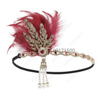 1920S Hairband Headpiece Feather Flapper Headband Headdress Vintage เครื่องแต่งกาย Party Hairband สำหรับผู้หญิง Feather Headpiece