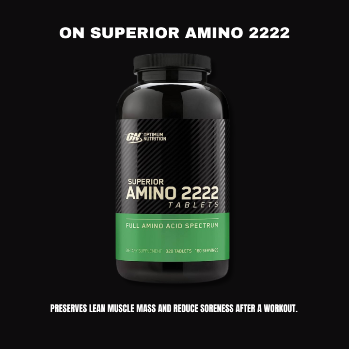 Optimum Nutrition Superior Amino 2222 Tablets Complete Essential Amino Acids 320 Tablets 160 1579