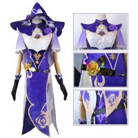 Lisa Cosplay Anime Genshin Impact Lisa Minci Lisa Witch Costume Dress Hat Stockings Halloween Outfits