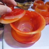 1pcs Agate Jade Porcelain Gaiwan Anti-hot Tea Tureen Chinese Kung Fu Tea Set Drinkware Teaware Master Tea Bowl for Gifts Decor