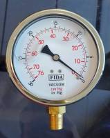 "FIDA" Vacuum gauge stainless Oil -30 - 0 in.Hg (-76 - 0 cm.Hg) แวคคั่มเกจ สแตนเลส หน้าปัด 4" เกลียว BTTM 3/8" แบบเติมน้ำมัน