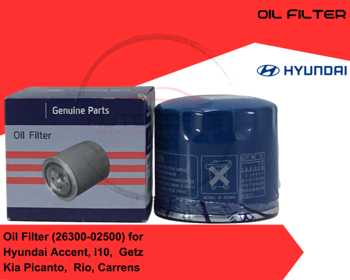 Oil Filter (2630002500) for Hyundai Accent, i10, Getz, Eon, Kia
