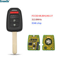 Oibwye กุญแจรีโมทใหม่2 + 1ปุ่มชิป ID46 313.8Mhz สำหรับ Honda 2013-2015ฮอนด้าแอคคอดครอสทัว CR-V FCCID:MLBHLIK6-1T