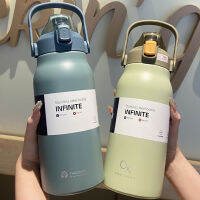 ร้อน13001700มิลลิลิตร PortableThermos ขวดน้ำสแตนเลสความร้อนถ้วยความจุขนาดใหญ่ที่มีฝาปิดฟางกีฬายิมแก้วสูญญากาศแก้ว