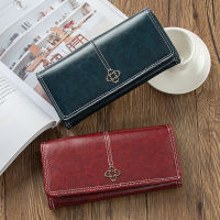 Luxury Womens Vintage Leather Zipper Clutch Wallet Female Large Capacity Coin Purse Ladies Wristband Simple Card Holder Wallet