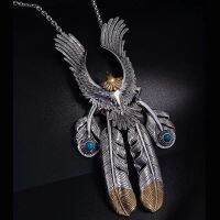 Chrome Heart pure silver high quality angel wish Takahashi Goro style silver feather long necklace eagle necklace mens long section