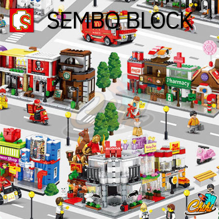 ตัวต่อร้านค้า-sembo-block-ร้านค้า-streetview-set-2