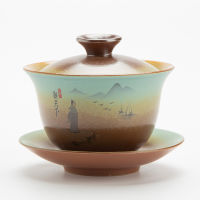 Antique kiln change Ceramic Tea Tureen Bowl Handmade Teacup Travel Portable Gaiwan Set Home Office Tea Set Drinkware 180ml