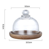 Dessert solid wood and glass tray mini dessert display stand table decoration storage fruit tray household kitchen storage tools