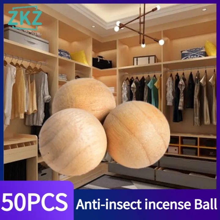 High Quality 50PCS/Set Smell Cedar Moth Insect Repellent Round Balls  Durable Wood Book Clothes Camphor