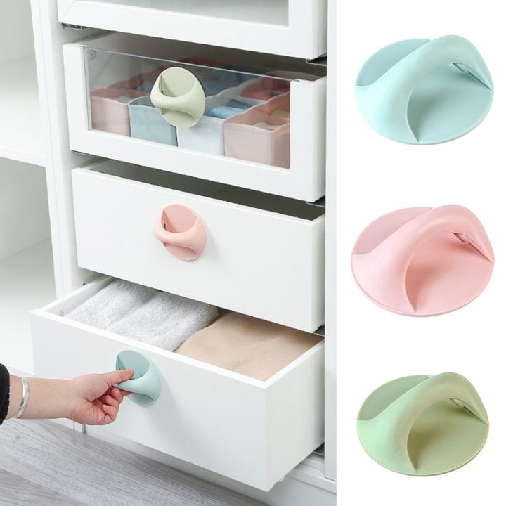 self-adhesive-door-handles-round-plastic-knobs-multi-purpose-wardrobe-pulls-glass-window-refrigerator-furniture-knobs