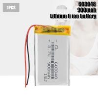 เซลล์ Lipo 3.7V 603048ลิเธียมโพลิเมอร์แบบชาร์จใหม่ได้900Mah สำหรับ MP3 MP4 GPS ชุดหูฟังบลูทูธโคมไฟ LED ไม้เซลฟี่