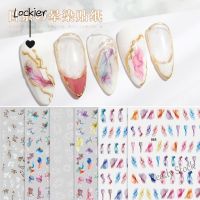 【hot sale】 ☫ B50 [Lockier] The New Nail Stickers Japanese ins wind Marbling watercolor Sticker Gradient decal 3d ultra-thin Nail stickers
