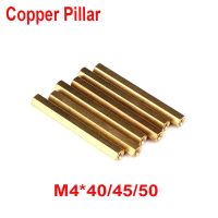 ✜ M4x40/45/50 Nut Column Double Head Brass Hex Male Female Standoff Board Pillar Double Pass Hexagon Thread Hollow Column