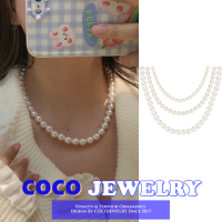 COCOJEWELRY สไตล์เกาหลีแฟชั่นสร้อยคอลูกปัดมุกน้ำจืด Niche Design Collarbone สร้อยคอ