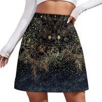 【CC】✉☜  Gold floral mandala and confetti Skirt short mini skirts