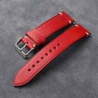 Suitable For Handmade big red quick release lug leather strap 20 22MM high-grade top layer cowhide soft bracelet