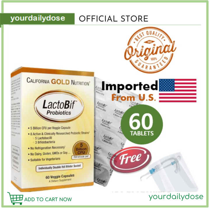 California Gold Nutrition LactoBif Probiotics 5 Billion / 30 Billion ...