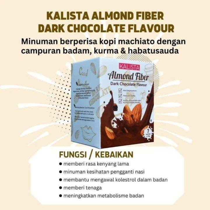 kalista Almond Fiber Dark chocolate Flavour 7pek Lazada