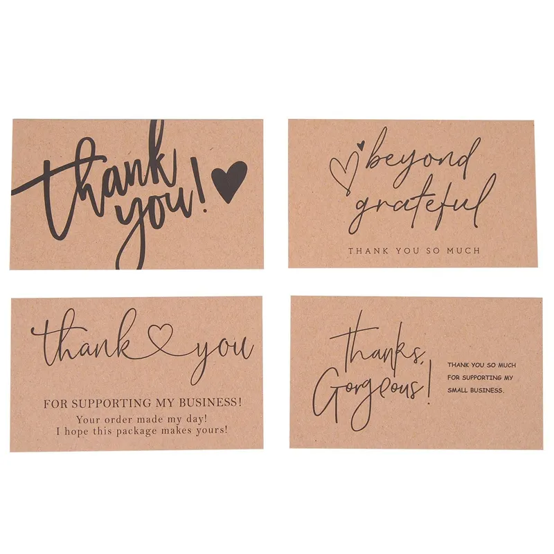 120 Pcs Exquisite Kraft Paper Thank You Cards ,for Small Business ...