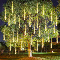 3IN1 360 LED Christmas Garland LED ฝนดาวตกกันน้ำ Snow Falling Raindrop Icicle Light สำหรับ Holiday Tree Decor