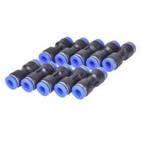 KingD 10pcs 6mm Pneumatic air quick push to connect fitting 1/4" OD straight tube