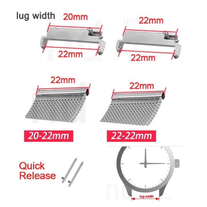 a-decent035-20-22มม-1คู่-quick-release-adapter-connector-สำหรับ-samsung-watch-galaxy-watch-4-40มม-คลาสสิกสำหรับ-huawei-watch3อะแดปเตอร์โลหะ