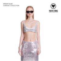 YOUTH TONIC - Silver Bra Top Made with Sequin in Silver / บรา ท๊อป แต่งเลื่อม สีเงิน