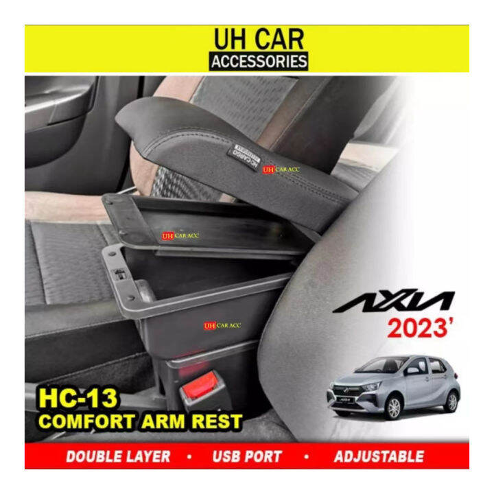 PERODUA AXIA 2023 A300 CAR ARM REST COMFORT ADJUSTABLE CONSOLE BOX ARM
