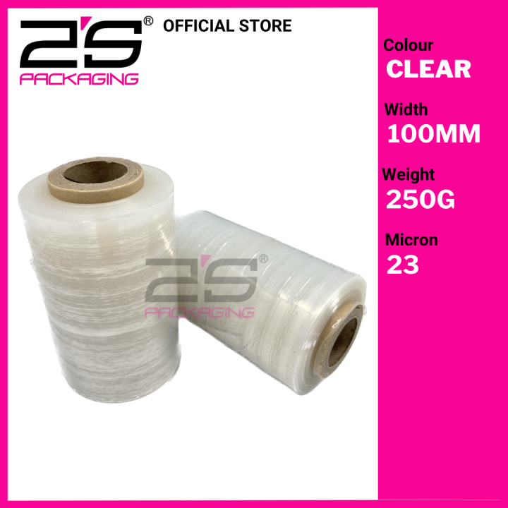 2S Clear 100mm Baby Roll 250g Mini Stretch Film Shrink Wrap Plastic
