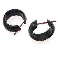 【YP】 Go2Boho 2023 New Fashio Wood Earrings Hippie Men and Gifts Split Round Hoop Earri