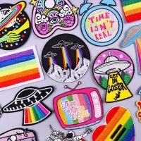 Rainbow Patch Iron On Patches For Clothing Thermoadhesive Patches Cartoon Applique Embroidered Patches On Clothes Sewing Patch