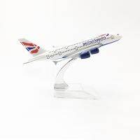 【New-store】 เครื่องบินแอร์บัสขนาด1/400 A380เครื่องบินอังกฤษขนาด16ซม. ของเล่นโมเดลของเด็กโครงอัลลอยเป็นของขวัญสำหรับเด็ก