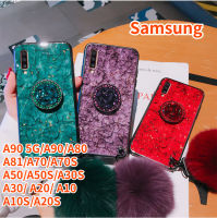 เคสฟอยล์สีทองสำหรับ Samsung Galaxy A90 5G A90 A80 Samsung A81 Samsung A70 A70S Samsung A50 A50S ฟอยล์สีทอง A30S ขาตั้งสายคล้อง A20 A10 Samsung A10S Samsung A20S Hairball หินอ่อน Samsung โทรศัพท์ซิลิโคนกลิตเตอร์