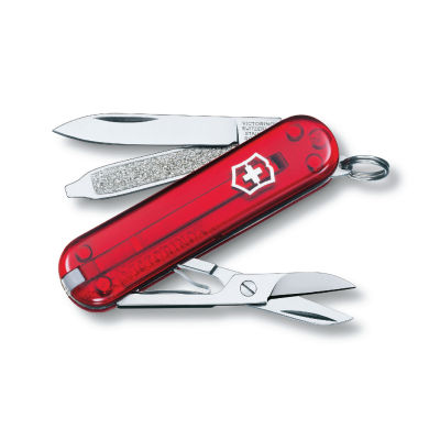Victorinox มีดพับ Swiss Army Knives (S), Classic SD, Red Translucent (0.6223.T)