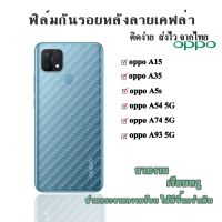 OPPO ฟิล์มกันรอยหลังมือถือลายเคฟล่าใส... Oppo A15 / A35 /A5s /A54 5G /A74 5G/A93 5G/A9 2020/A11/A11x/F7/reno5pro/reno4pro/f11pro.